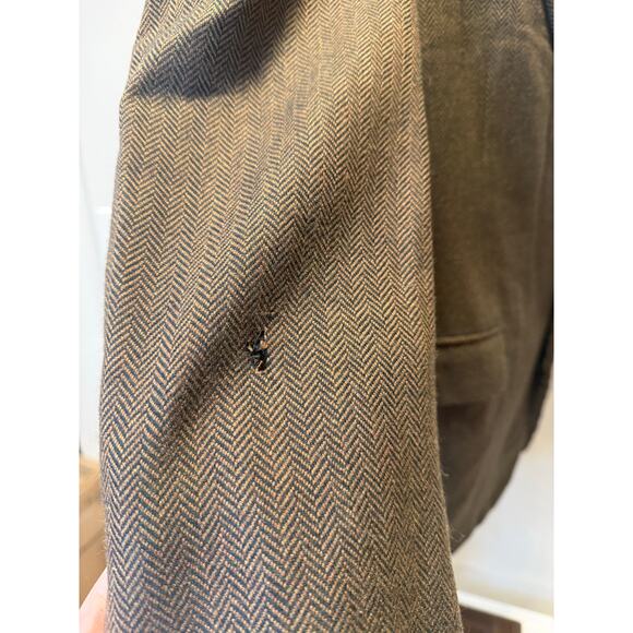 Oxxford Clothes Men's Cashmere Suit Jacket Sport Coat Brown Herringbone Sz 43 JL - Picture 5 of 16